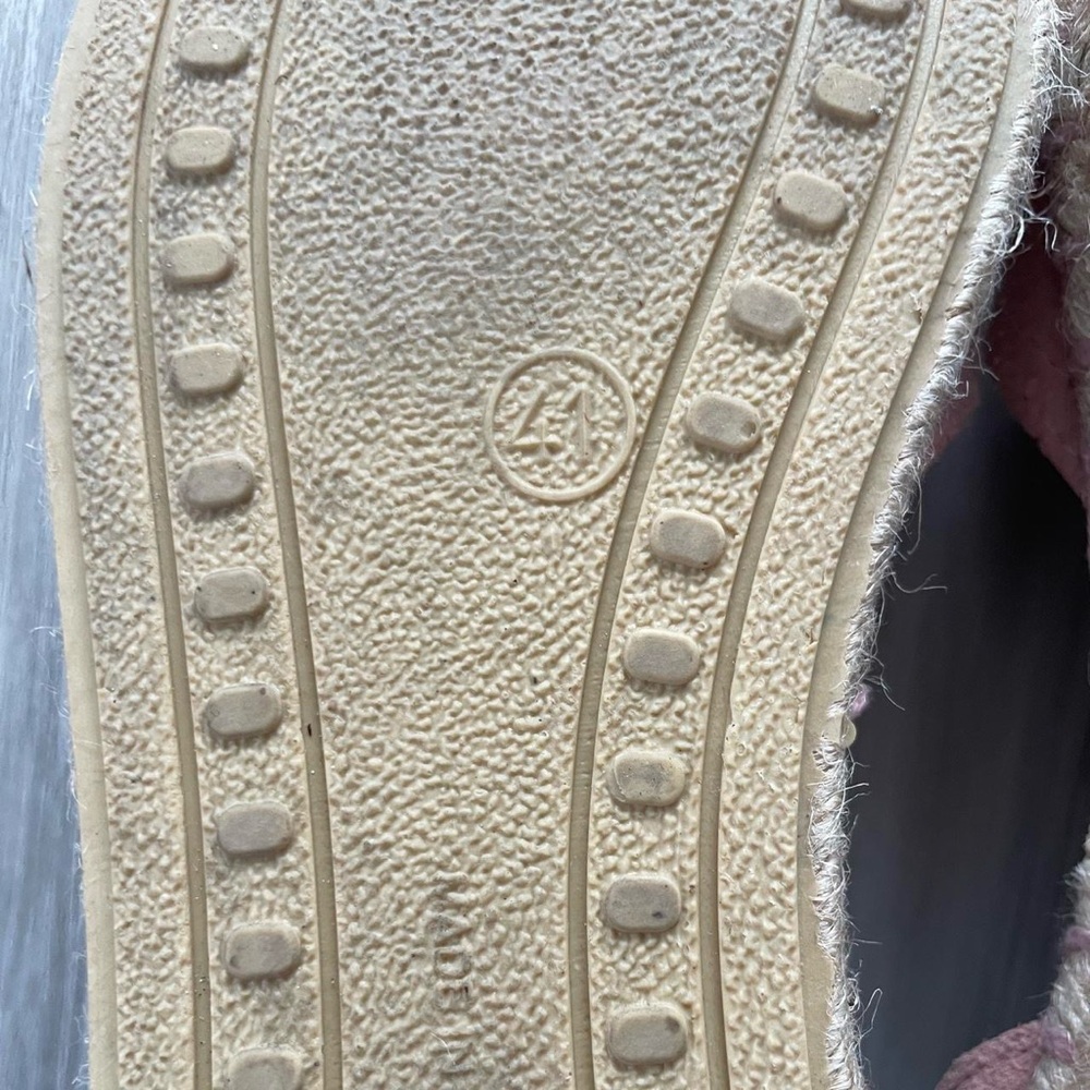Verbenas Cruz Suede Leather Made In Spain Peep Toe Espadrilles Flats Womens 41 - Picture 7 of 7